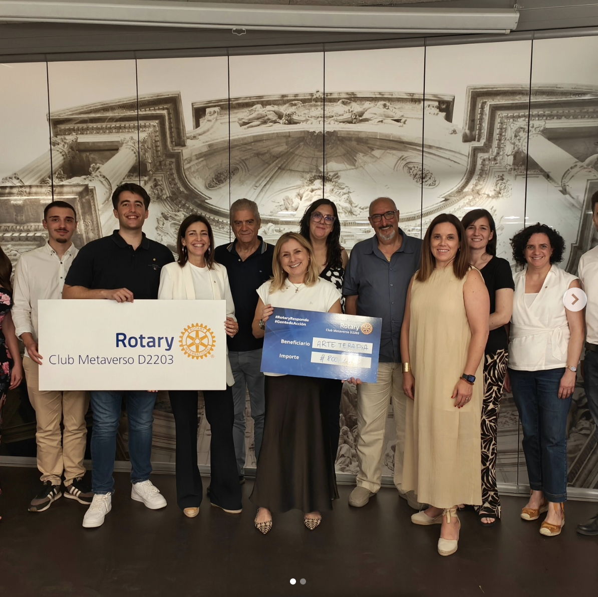Entrega del apoyo destinado al proyecto de Arteterapia.