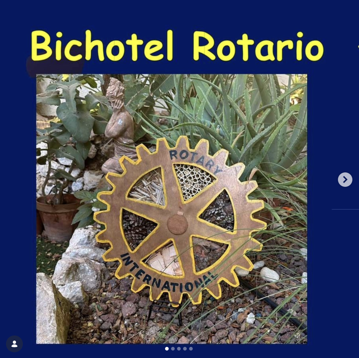 Bichotel construido con la identidad de Rotary.